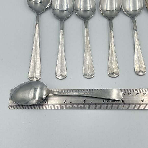 Washington Forge Stainless Spirit of America 7 QTY Spoons Scallop Sugar Teaspoon - Picture 6 of 8